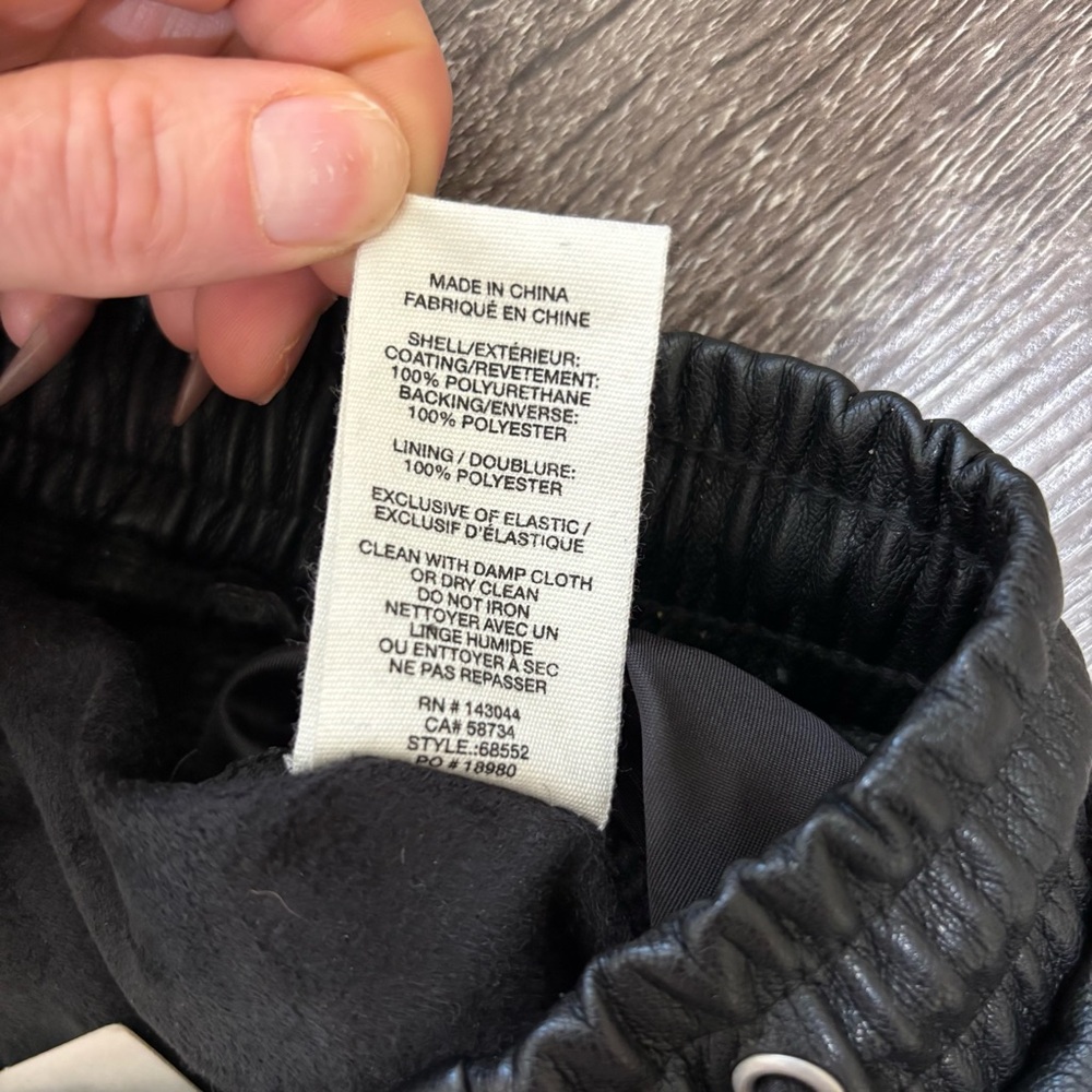 NEW Anthropologie | Avec Les Filles Black Faux Leather Drawstring Jogger Pants - Picture 14 of 15